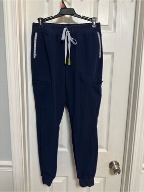 Figs Zamora Special Edition Navy Jogger Scrub Pants with Reflective Pockets
